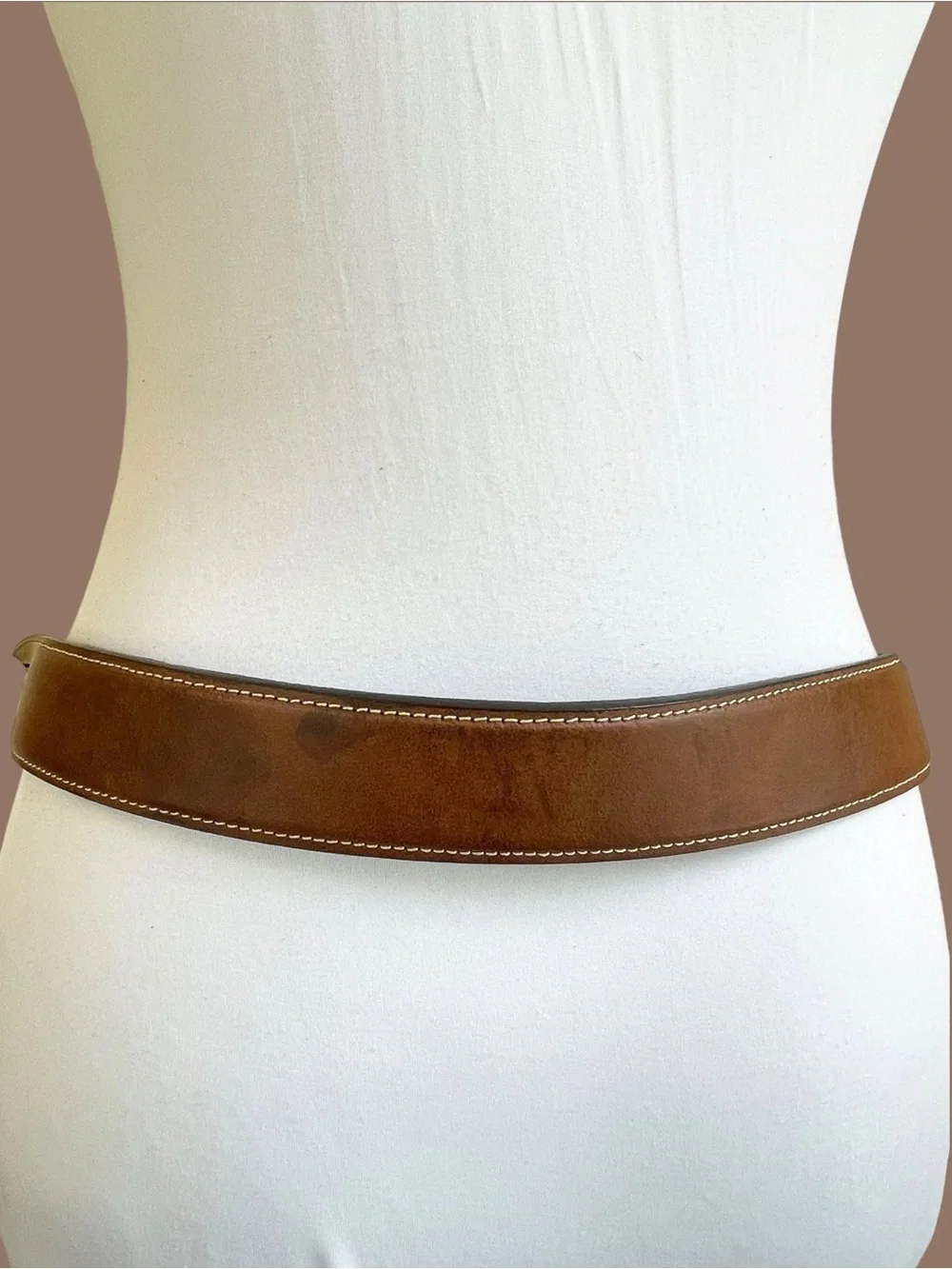 Nocona Western Cognac Brown Genuine Leather Belt Silver Buckle Size 32